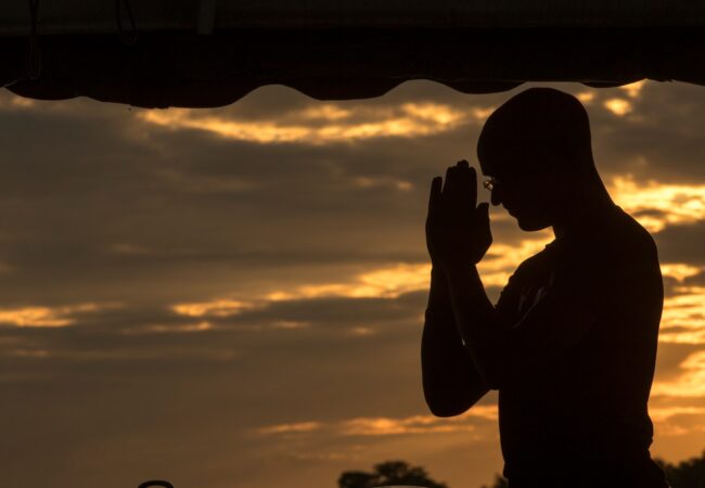 a silhouette of a person